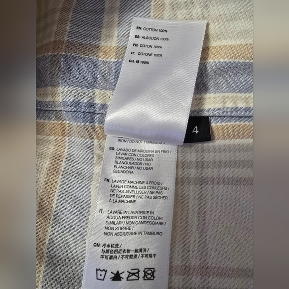 JOHN ELLIOTT Hemi Oversized Shirt Tapanga Check. Size 4/XL - Picture 10 of 10